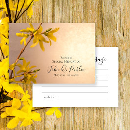Gult Forsythia Flowers  en minnesbegravning Anteckningskort