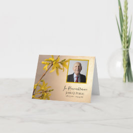 Gult Forsythia Flowers Funeral Memorial Sympathy Tack Kort