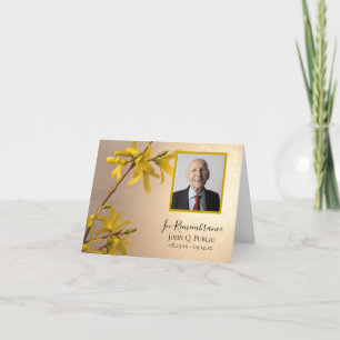 Gult Forsythia Flowers Funeral Memorial Sympathy Tack Kort