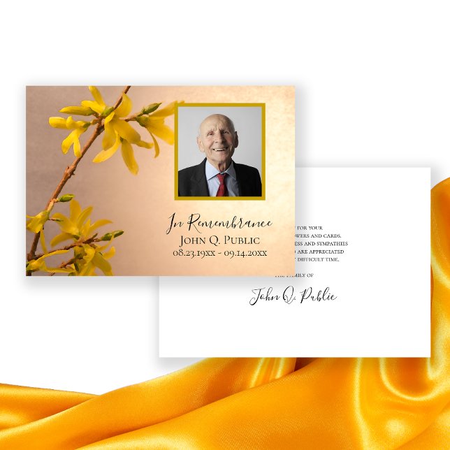 Gult Forsythia Flowers Tack for Sympathy (Skapare uppladdad)