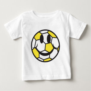 gult fotboll ansikte t-shirt