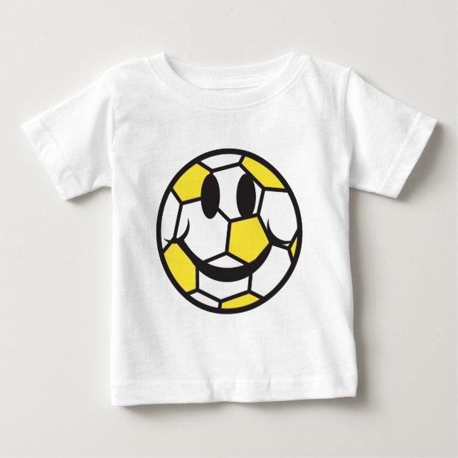 gult fotboll ansikte t-shirt (Framsida)