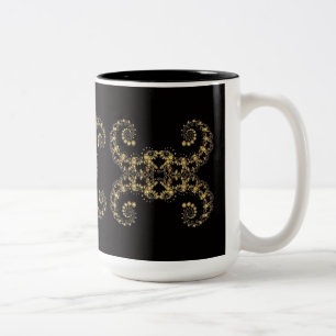 Gult Fractal Curls Coffee Mugg