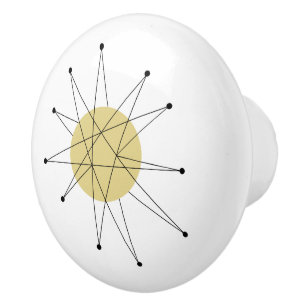Gult Franciscan Starburst Mid Century Modern Knopp