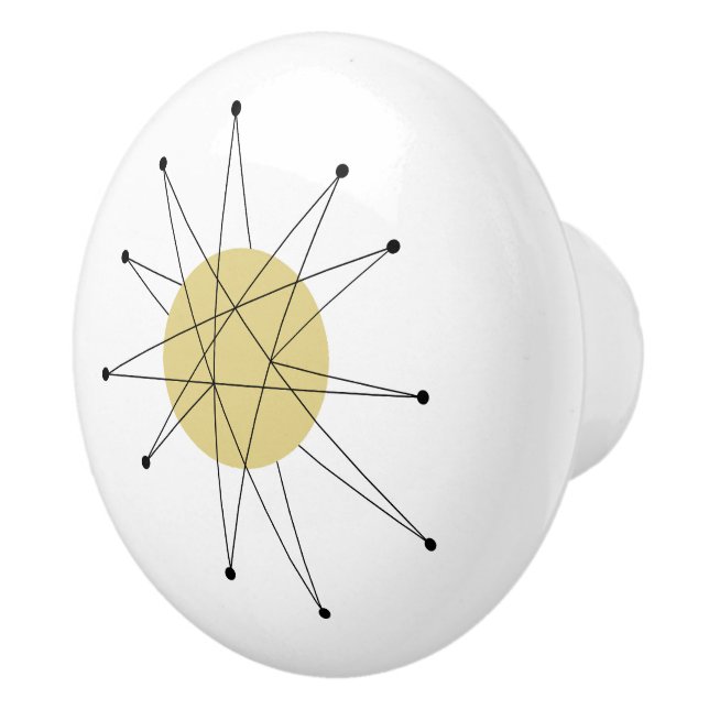 Gult Franciscan Starburst Mid Century Modern Knopp (Höger)