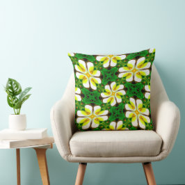 Gult Frangipani Mönster Kudde