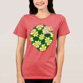 Gult Frangipani Mönster T Shirt