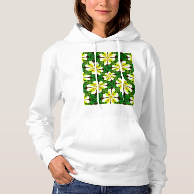 Gult Frangipani Mönster T Shirt (Framsida)