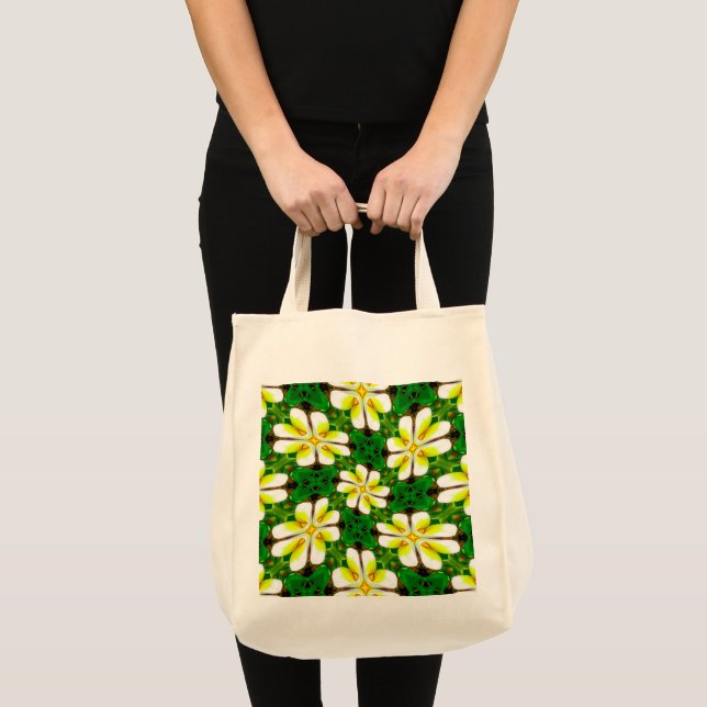 Gult Frangipani Mönster Tygkasse (Framsida (produkt))