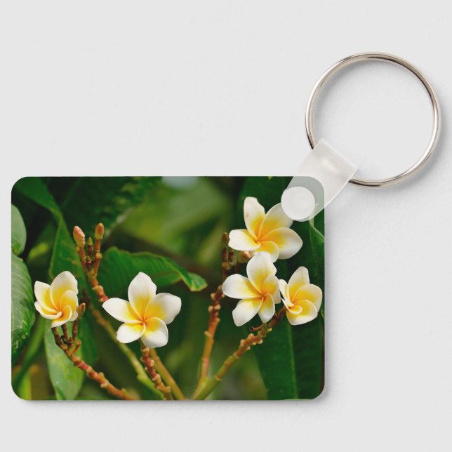 Gult Frangipani Nyckelring (Framsida)
