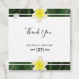 Gult Frangipani Plumeria Bröllop Gift Gåvor Etiketter