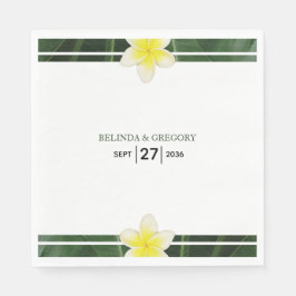 Gult Frangipani Plumeria Bröllop Pappersservett