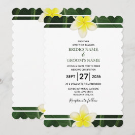 Gult Frangipani Plumeria bröllopsinbjudningar Inbjudningar