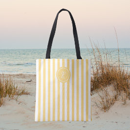 Gult Fransk Beach Rand Personlig Monogram Tygkasse