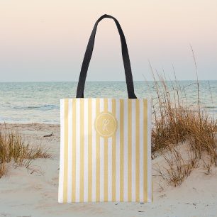 Gult Fransk Beach Rand Personlig Monogram Tygkasse