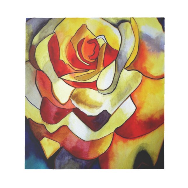 Gult Freesia-blommans vattenfärgsmålning Anteckningsblock (Framsida)