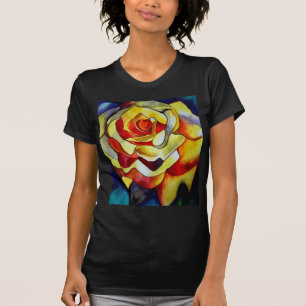 Gult Freesia vattenfärgsoriginalkonstblomma Tee