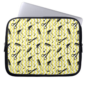 Gult frisörverktygmönster laptop fodral