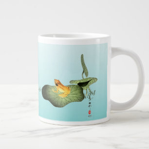 Gult Frog på Lotus Löv Jumbo Mugg