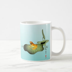 Gult Frog på Lotus Löv Kaffemugg