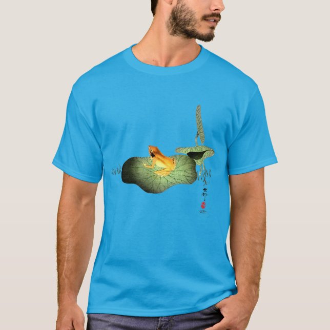 Gult Frog på Lotus Löv T Shirt (Framsida)