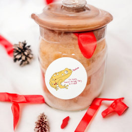 Gult Frog Tecknad Runt Klistermärke