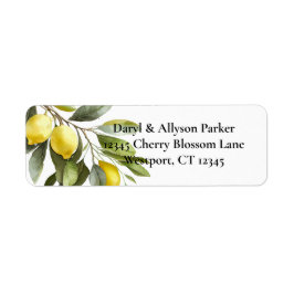 Gult Fruit Lemons Returadress Etikett