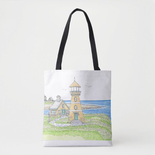 Gult fyr Tote Bag Tygkasse (Framsida)