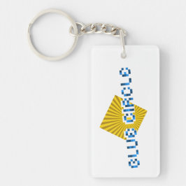 Gult fyrkant med ram och motsatt pixeltext