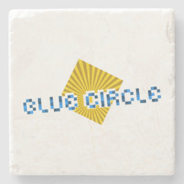 Gult fyrkant med ram och motsatt pixeltext stenunderlägg