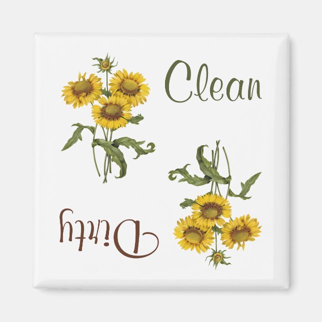 Gult Gaillarda Flowers Dishwasher Magnet (Framsidan)