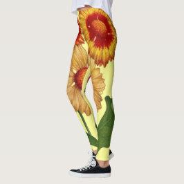 gult Gaillardias-blommor Leggings