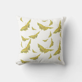 Gult Gamle World Swallowtail Butterfly mönster Kudde