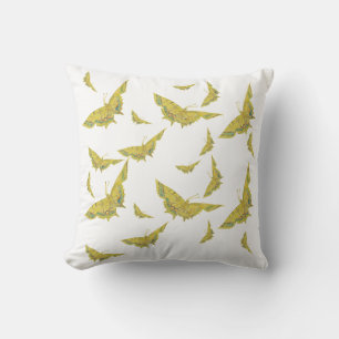 Gult Gamle World Swallowtail Butterfly mönster Kudde