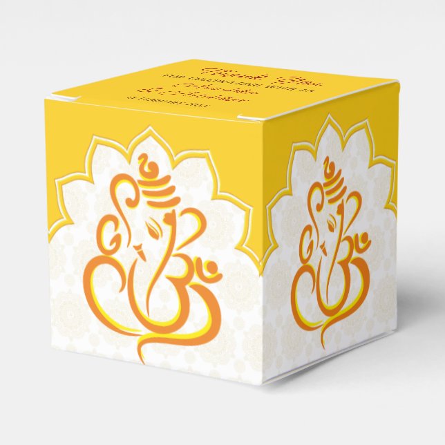 Gult Ganesha med mandala-bakgrund Presentaskar (Framsidan Sidan)