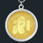 Gult Ganesha Sterling silver Necklace Silverpläterat Halsband<br><div class="desc">Fin Ganesha Design Sterling silver Necklace. Underbar som bröllopsförmån,  bröllop-gåva,  födelsedagspresent eller helgdag. Ändra färg i bakgrunden om du vill. Du kan lägga till text/färg i ditt namn.</div>
