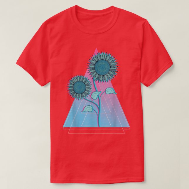Gult Garden Flower Synthwave Blommigt Vaporwave Su T Shirt (Design framsida)