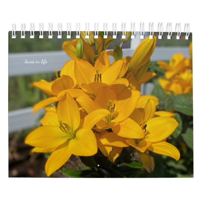 Gult Garden Flowers Kalender (Omslag)