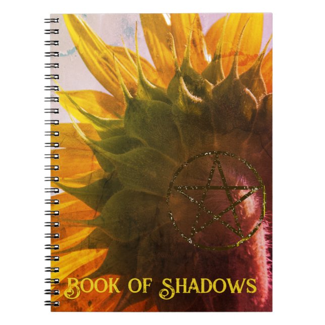 Gult Garden Solros Bok i Shadows Anteckningsbok (Framsidan)