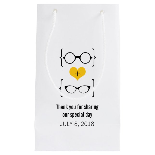 Gult Geeky Glasses Gift Bag (Framsidan)