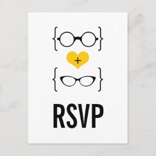Gult Geeky Glasses OSA Postcard Inbjudan Vykort