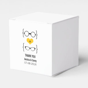 Gult Geeky Glasses Wedding Favor Boxes Presentaskar