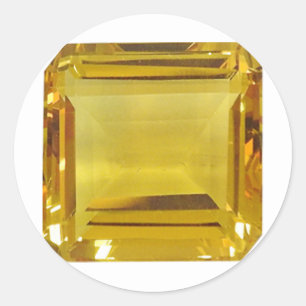 Gult Gemstone Runt Klistermärke