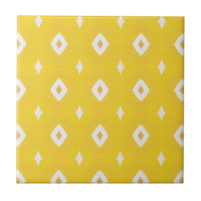 Gult Geometric Mönster Kakelplatta (Framsidan)