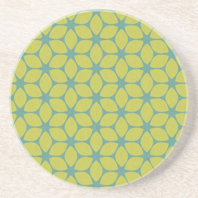Gult/geometrisk blomma för kricka underlägg sandsten (Framsidan)