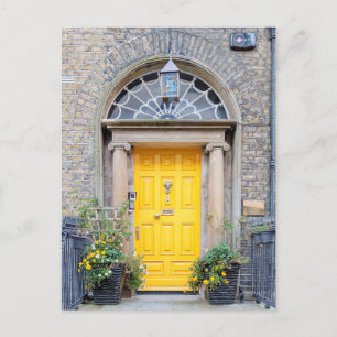 Gult Georgian Door i Dublin Helg Vykort