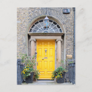 Gult Georgian Door i Dublin Helg Vykort