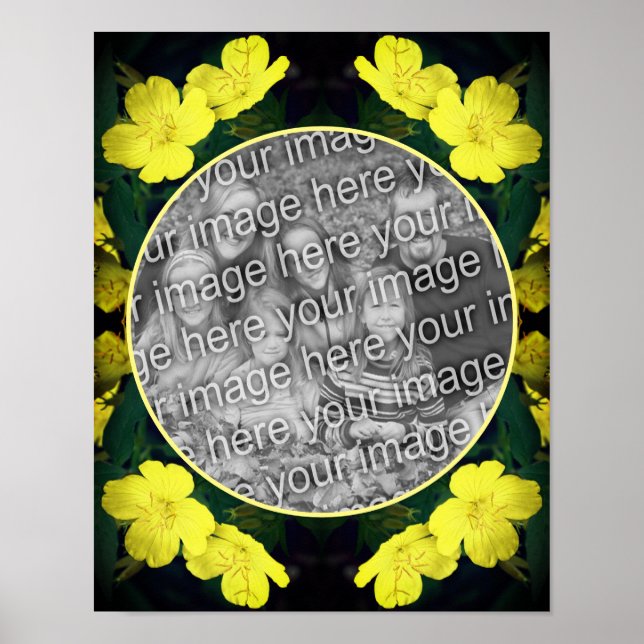Gult Geranium Flower Ram Skapar ditt eget foto Poster (Framsidan)