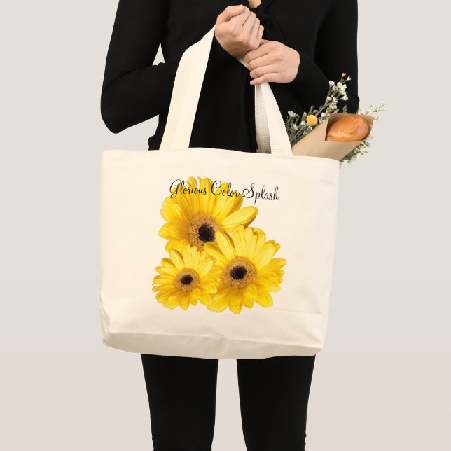Gult Gerber Daisy stäng foto Jumbo Tygkasse (Framsida (produkt))