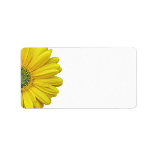 Gult Gerbera Daisy Bröllop Blank Adressetiketter